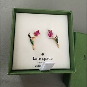 NIB Kate Spade Greenhouse Tulip Earrings